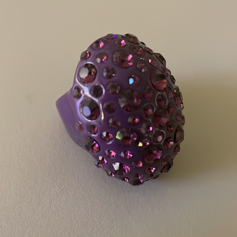 Purple Rhinestone Ring SZ 8